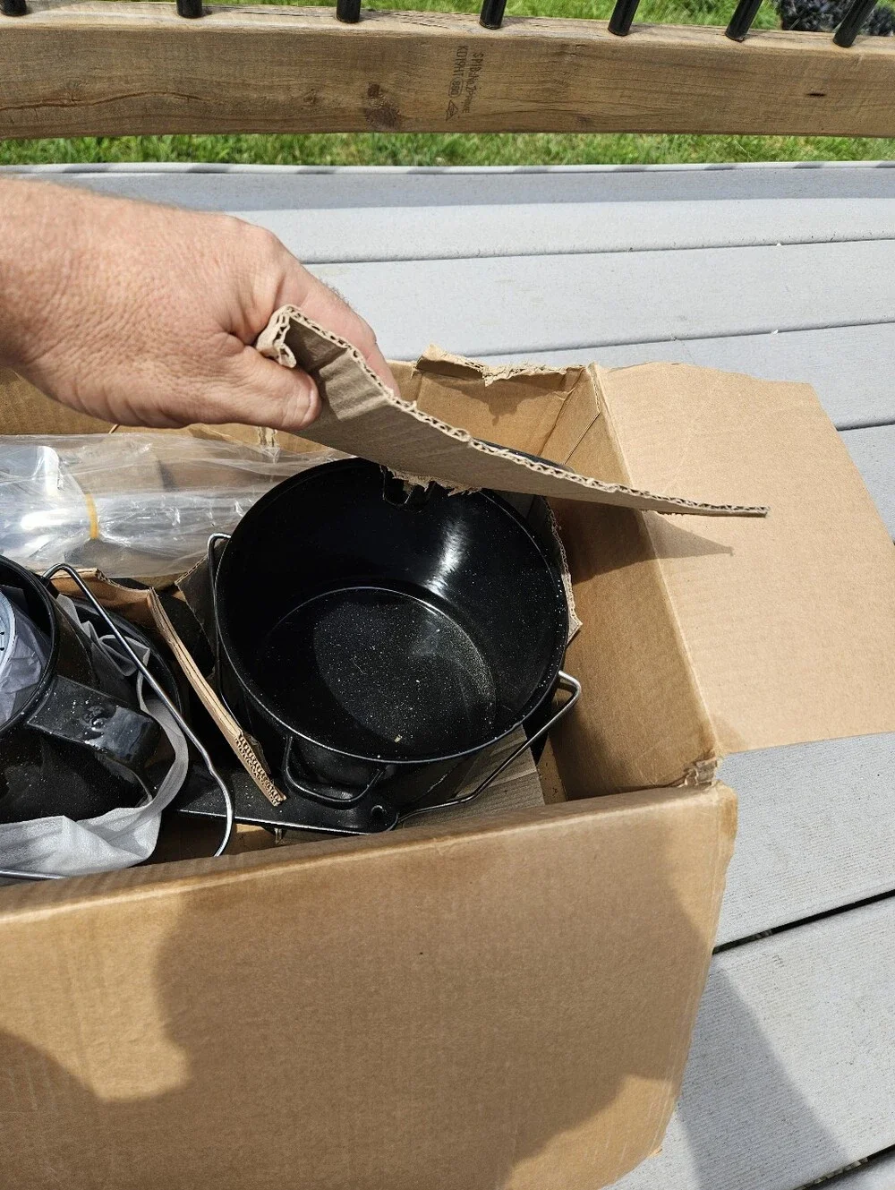 Ozark Trail 8pc Enamel Camping Cookware Set Black Outdoor Equipment Open Box